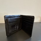 Alpine Swiss Black Bifold Men s Wallet Credit Card Id Window Folding Logo Accent