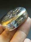 Sterling Silver 925 Floral Flower Motifl Trinket Pill Box