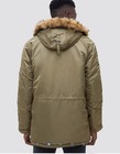 Alpha Industries Men   s Green N-3b Gen I Slim Fit Hooded Faux Fur Parka Xl