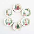 Miniature Christmas Bunny Plates Set Handmade Dollhouse Kitchen Decor 1 12