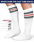 4 Pairs Striped Tube Socks For Men School Cotton Athletic Combination Color