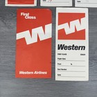 Vtg Western Air Lines Advertising Lot - 5 Paper Boarding Pass Ticket Holders