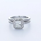 Engagement Ring Set Halo 14k Gold 1 89 Carat Princess Lab-grown Diamond H Vs1