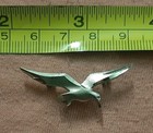 Vintage Silver Tone Seagull Sea Bird Brooch Jacket Lapel Pin