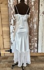 Vintage Victoria s Secret Long Nightgown White Chiffon Satin L Lingerie Gold Tag