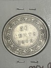 1900 Newfoundland 50 Cents  Victoria  Canadian 50c Silver Coin  Km 6