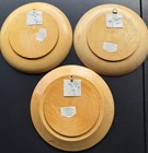 Vintage Romanian Folk Art Wooden Plates Lot 3 Hand Painted Painted Wall Decor 
