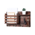 Bh-sz005 Key   Letter Mail Holder Rack Solid Wooden Shelf Wall Mount Home Decor