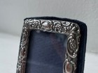 Vintage Hallmarked Sterling Silver Velvet Back Ornate Small Picture Photo Frame
