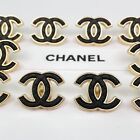 10 Chanel Buttons Black Gold Cc Logo Metal 21mm Vintage