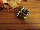 Lot Of Two  2  Vintage Dialco Pilot Indicator Lamps Nos Red Fluted Glass Lenses