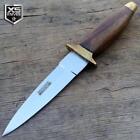 7  Military Wood Handle Fixed Blade Boot Knife Hunting Survival Dagger W Sheath