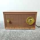 Admiral Tube Radio Model Y837 Tabletop Am Beige Pink Made In Usa Working