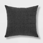 Oversized Woven Washed Windowpane Square Throw Pillow