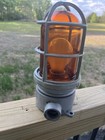 Appleton Form 100 Explosion Proof Light W  Cage And Globe Amber Color  Untested