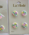 Antique Vintage Sewing Buttons Lot- 23 On Cards La Mode Floral Japan 1 2 