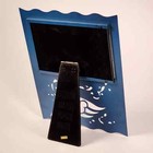 Disney Mickey Mouse Exclusive Picture Frame Blue Metal 5x7 Aaa Member Benefit