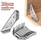 10 20 40 50pcs Stainless Steel 90 Degree Angle Brackets Right Angle Furniture