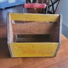 Vintage 1940 s Wwii War Wings Wooden Yellow Coca Cola 6-bottle Carrier