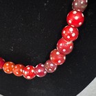 Venetian Red Glass Skunk Trade Beads Necklace Women Red White Spotted Antique