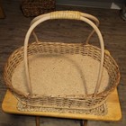 Vintage Handcrafted Oak Splint Gathering Basket