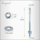 1 2x7 Inch Wedge Anchor 10 Pcs For Cement Concrete Zinc-plated Carbon Steel