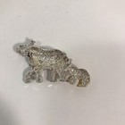 Elephants Brooch Lapel Pin Mother And Calf Baby 2-tone Gold   Silver Color