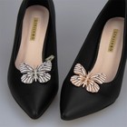 Diamante Butterfly Shoe Clips Charms Buckle Remove Pearl Crystal Decoration Gift