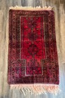 Vintage Afghan Islamic Prayer Rug Hand Dyed And Knotted Multicolored