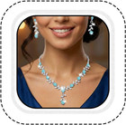 Rhinestone Necklace Earrings Set Silver Bridal Wedding Prom Jewelry