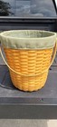 Large Longaberger Basket With Fabric Liner And Handle