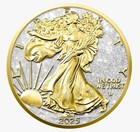 Only 2 Remaining  - 2025 American Silver Eagle W diamond Dust   24-kt Gold Bu