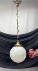 Restored Antique Vtg Large Art Deco Glass Pendant Light Chandelier 1920s 30s 40s