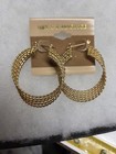 Vtg 14kt  Pin Catch Hoop Pierced Earrings