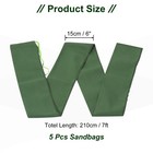 5 Pcs 7  X 6   Long Canvas Sandbags Green