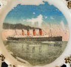 Vintage Antique Milk Glass Plate Rms Mauretania 1906 1934 Ocean Liner Souvenir