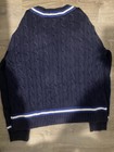 Polo Ralph Lauren Boys Cable-knit V-neck Pullover Sweater Navy L g Logo