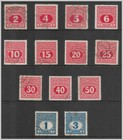 Bosnia Herzegovina 1916-1918 J14-j26 Mint   Used Complete Sets Hinged   4h Blk