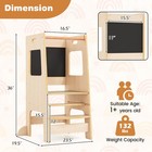 Toddler Kitchen Step Stool W activity Chalkboard Adjustable Height   Safety Rail