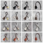 Real Cowhide Leather Clochette Bag Charm Gold  Silver Padlock   Key For Handbags
