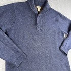 Ll Bean Sweater Mens L Tall Blue Shawl Neck Merino Lambswool Hunting Skiing