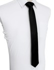 Jemygins 2 4  Solid Color Skinny Tie Slim Necktie For Men Black