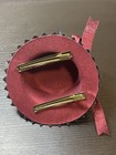 Steampunk Mini Top Hat Fascinator Hair Clip Burgundy Black Gold Bow Chain