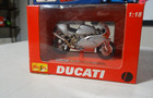 New Ducati Diecast Motorcycle Model Toy Maisto 1 18 Silver Rare