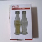 Coca-cola Clear Glass Bottle Shaped Salt   Pepper Shakers Set In Box 2009