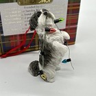 Sandicast Dog Christmas Ornament-gray   White Shih Tzu W light String-new In Box