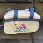 New Adidas Diablo Small Duffel Bag Off White Blue Shoulder Strap Water Resistant
