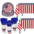 Childom Party Supplies 152pcs American Flag Themed Party Set party Patriotic