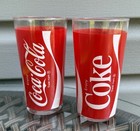 1970s Coca-cola Glass Set Of 2 Collectible Glasses Vintage
