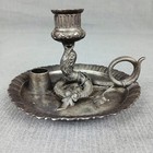 Antique Middletown Plate Co  Serpent Gothic Candlestick Silverplate Chamberstick
